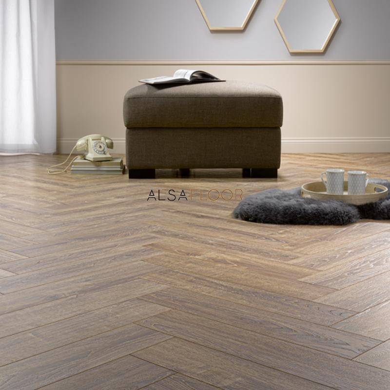 Ламинат "Alsafloor" Herringbone Дуб Балеарский (640*143*12 мм) — купить в Курске