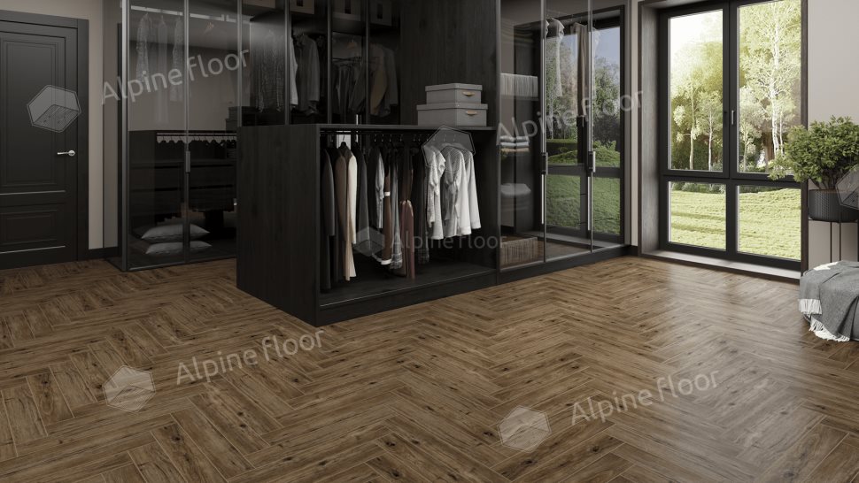 Ламинат "Alpine Floor" Herringbone 12 PRO Дуб Бордо (606*101*12 мм) — купить в Курске