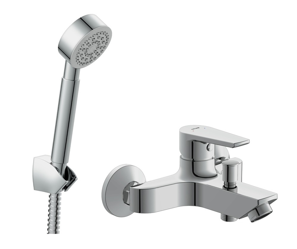 Комплект для ванной 2 в 1 смеситель для ванны Vero и душевой гарнитур Cari 64510